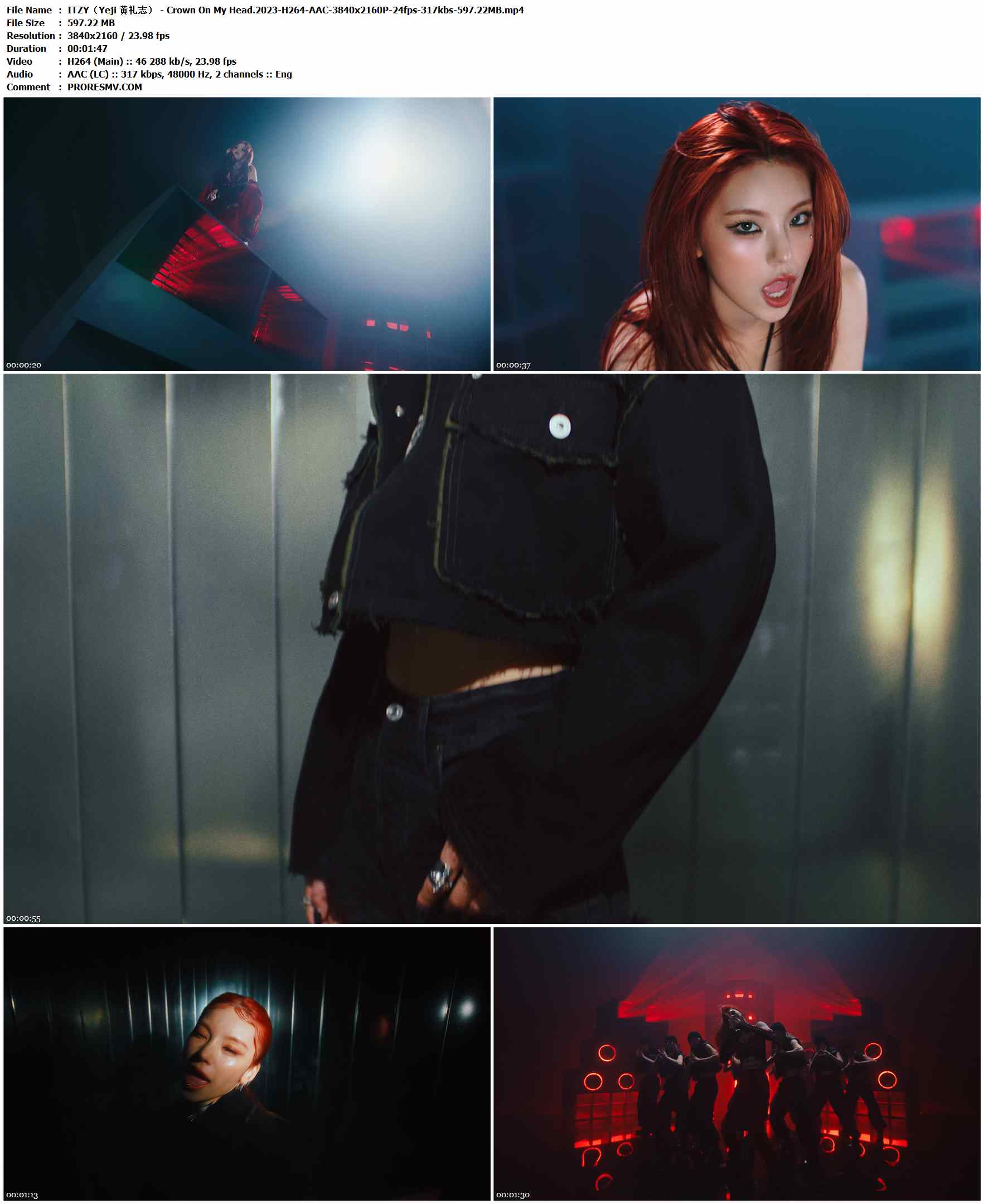 ITZY（Yeji 黄礼志） - Crown On My Head.2023-H264-AAC-3840x2160P-24fps-317kbs-597.22MB官方MV_高清MV